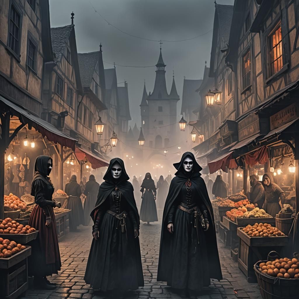 1500s Transylvanian Vampire Market: Spooky Scene