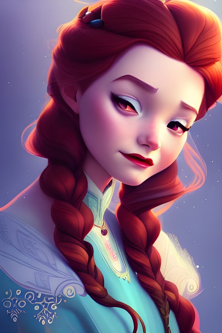 Detailed Portrait of Princess Anna, Digital Art