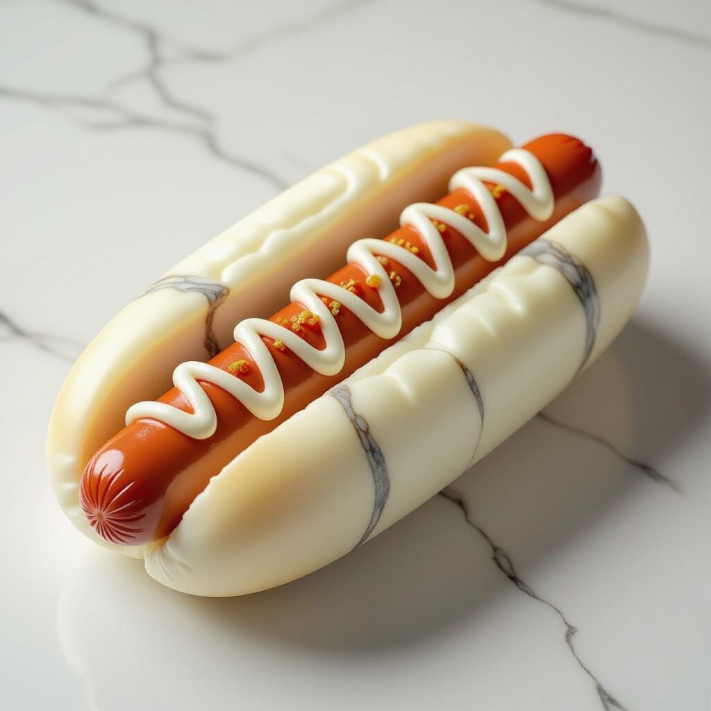 Majestic Marble Hotdog with Condiment Details