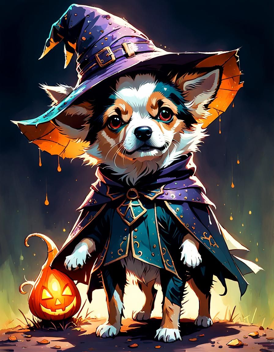 Adorable Six-Legged Dog as Lettuce Witch