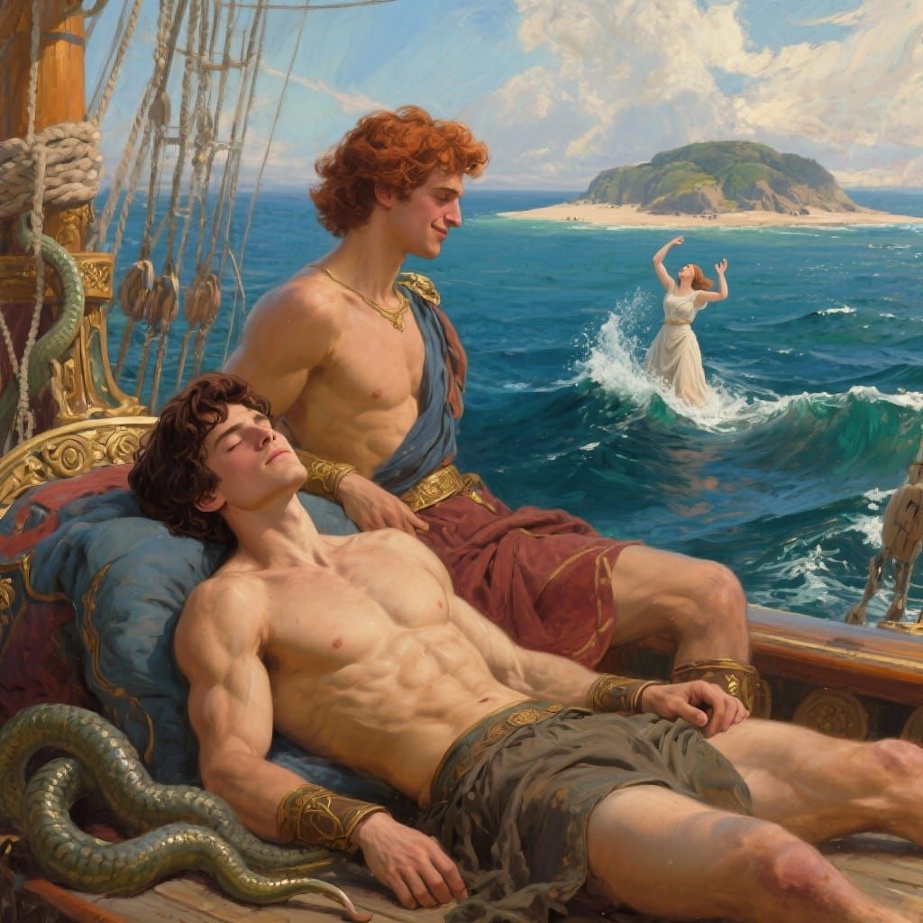 Theseus Abandons Ariadne on Island Shore