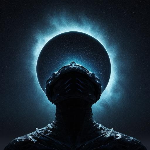 Ethereal Ice Creature in Starry Galactic Void