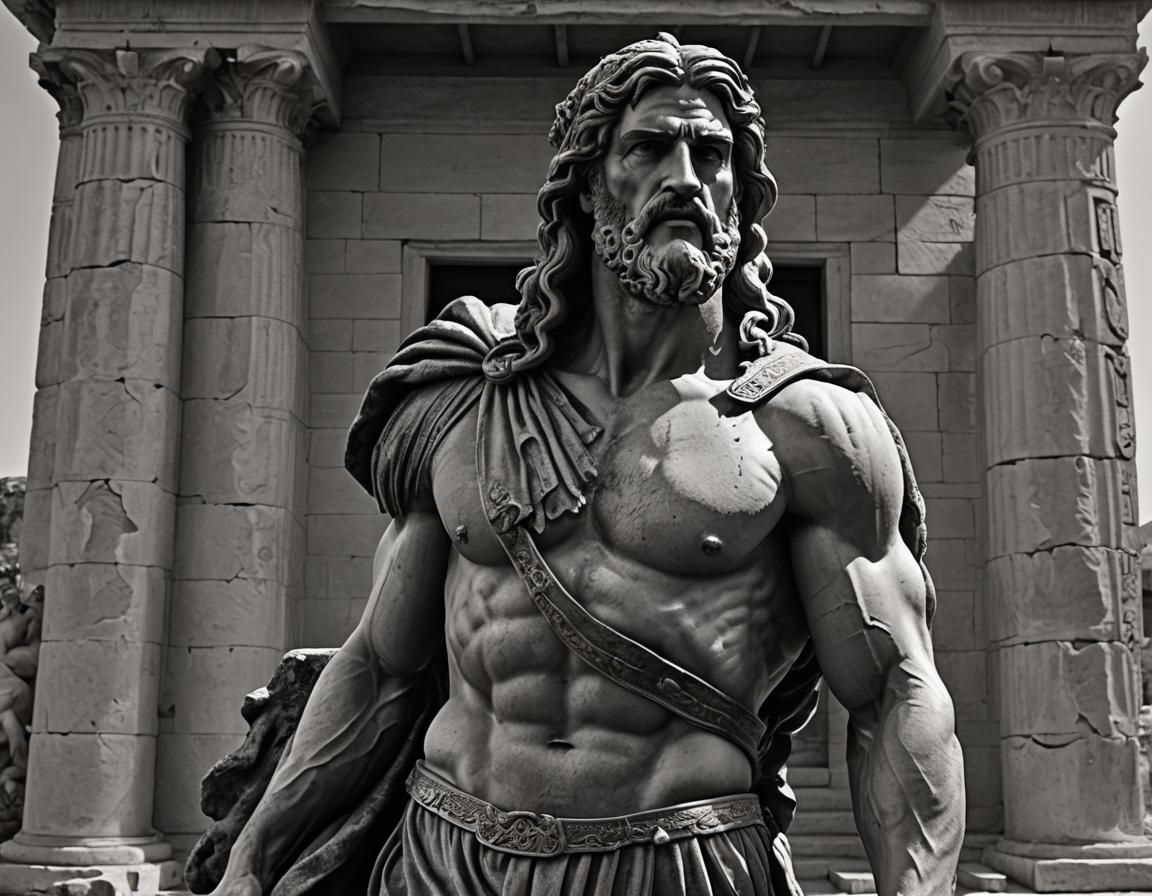 Epic Greek Statue of Wounded Man in Ancient Greece