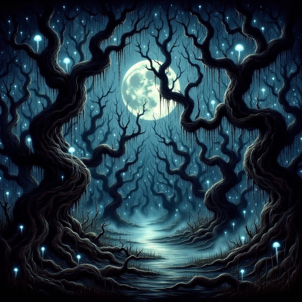 Mystical Forest: A Dark Fairy Tale Scene