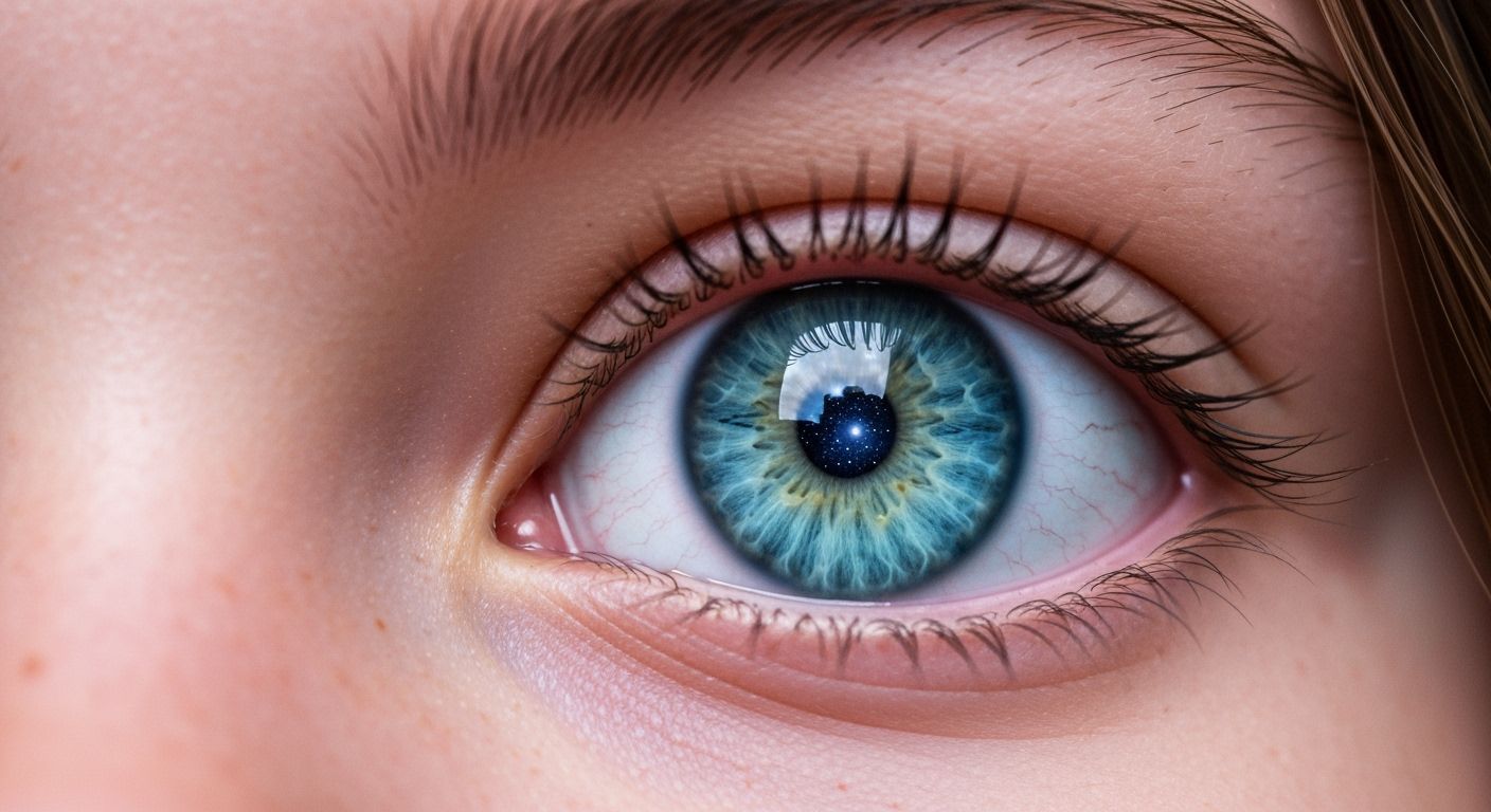 Azure Eye Reflecting Starry Night Sky