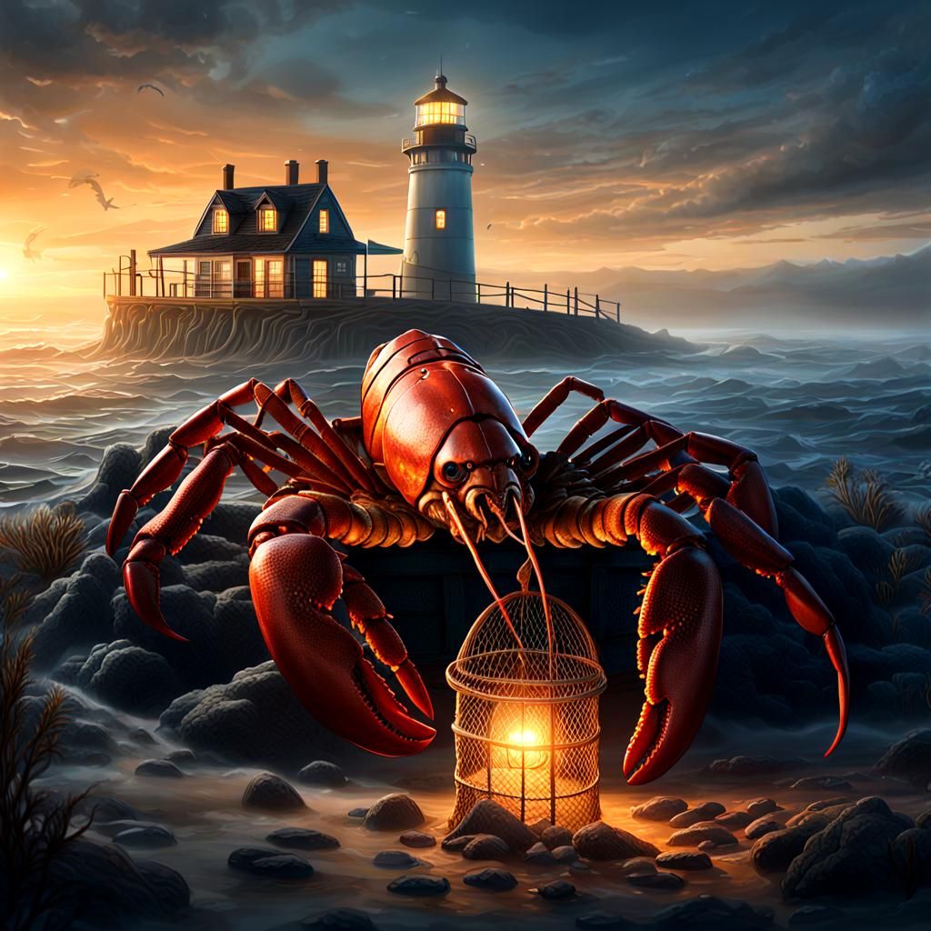 Giant Lobster in Trap: Fantasy Concept Art