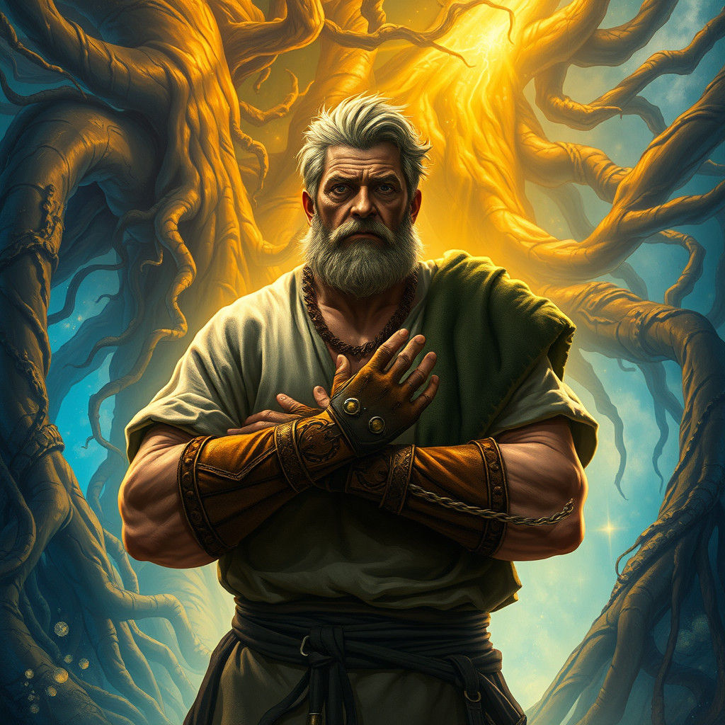 Mystical Man in Enchanted Forest, Concept Art