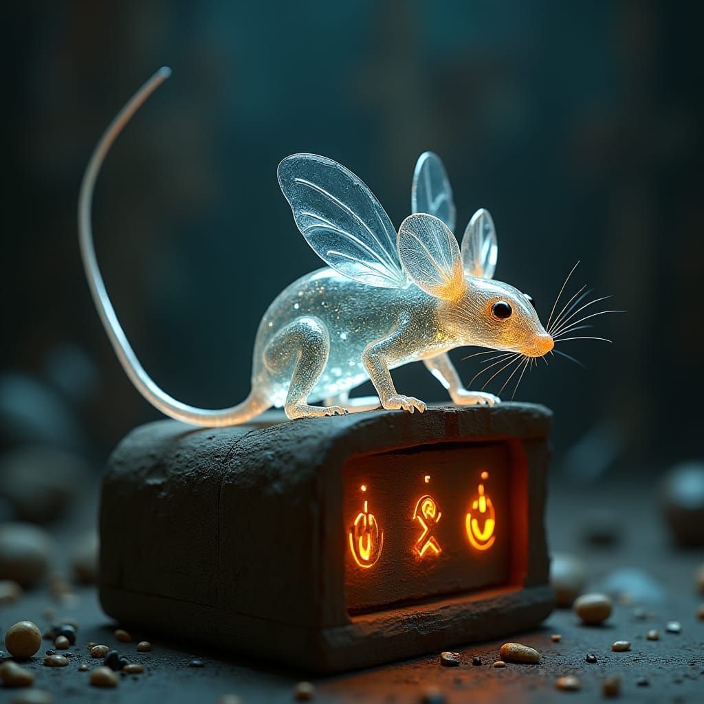 Glass Mouse Climbing Cabinet, Fantasy Concept Art