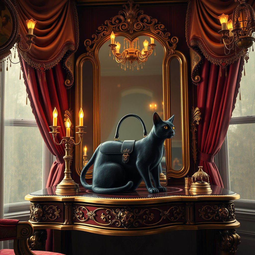 Cat Bag in Old Hollywood Baroque Style