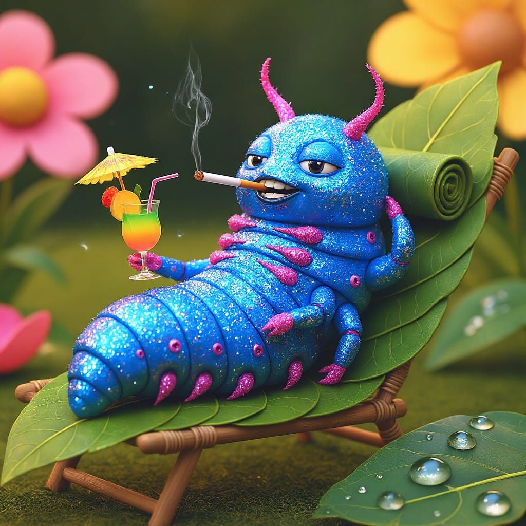 Glittering Caterpillar with a Touch of Glitter