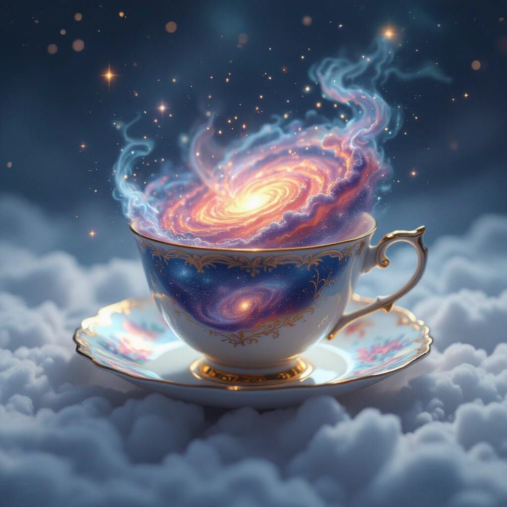 Miniature Galaxy Overflowing from Celestial Teacup