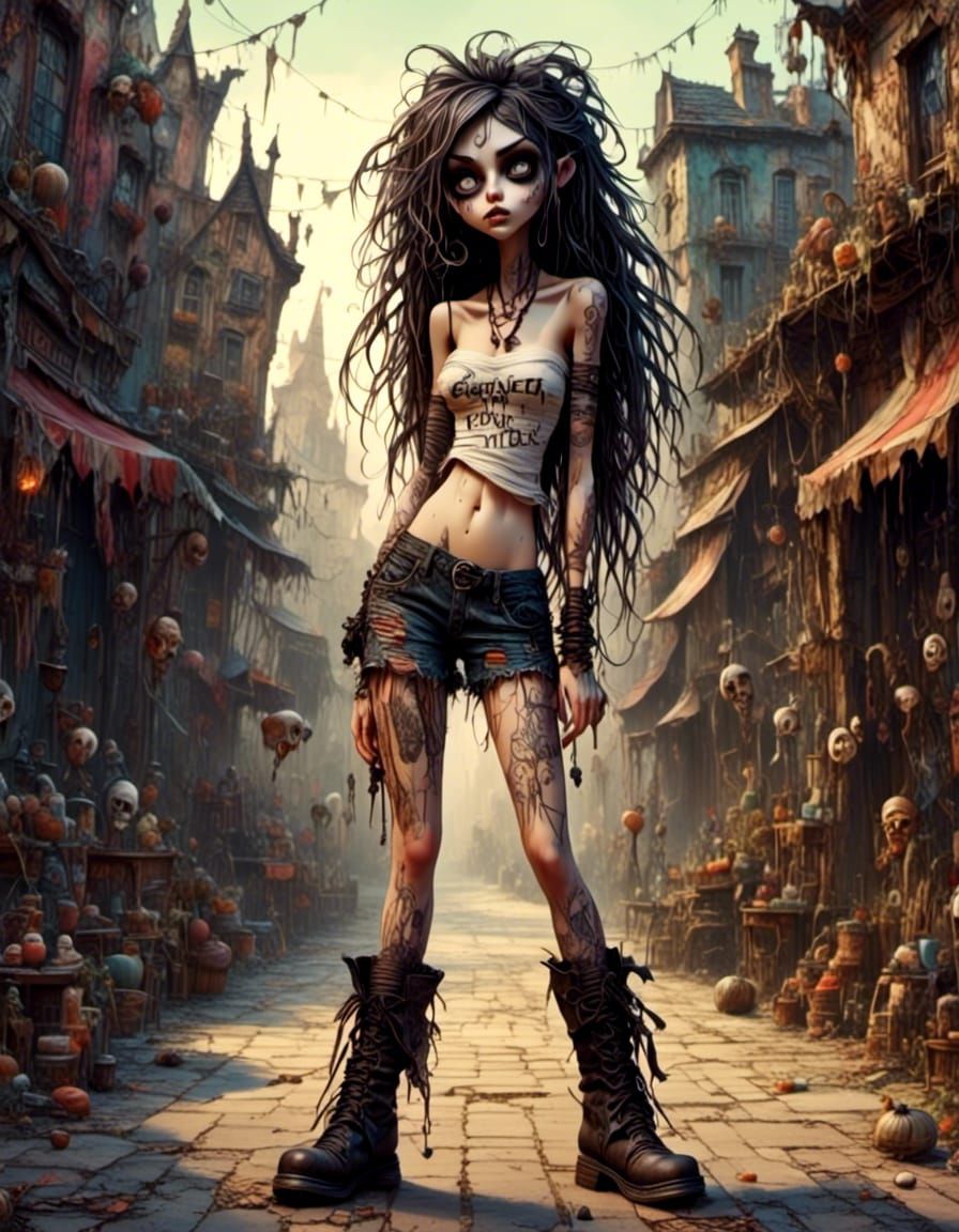 Creepy Zombie Woman in Voodoo Shop