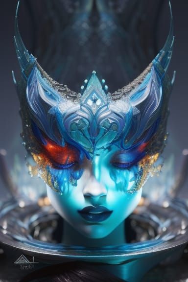 Epic Close-Up Portrait of a Female Water Elemental