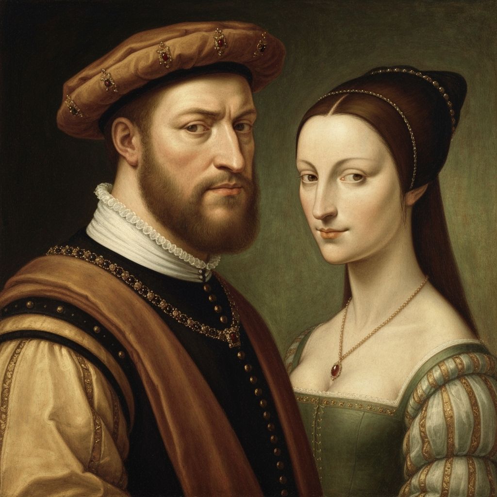Henry VIII and Anne Boleyn in Da Vinci Style