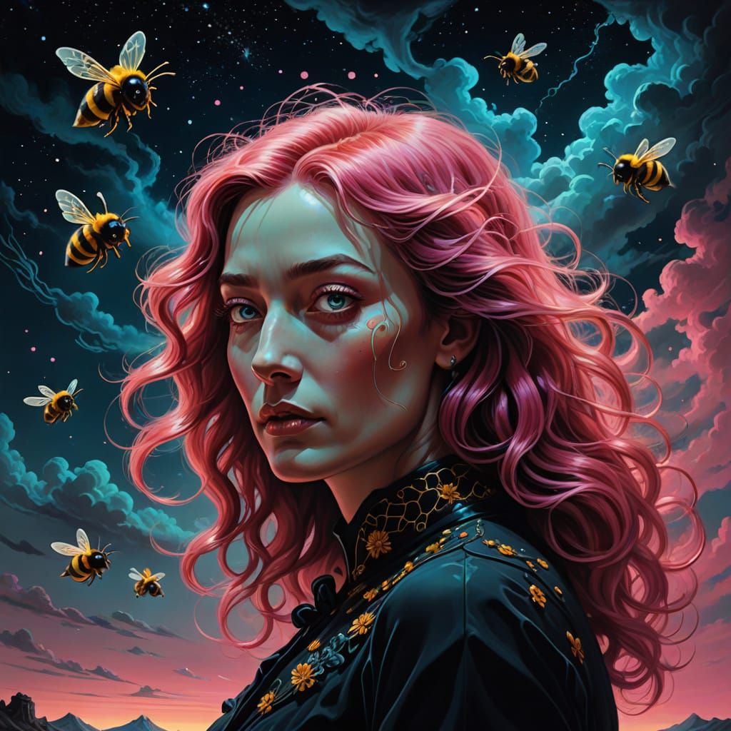 Psychedelic queen bee