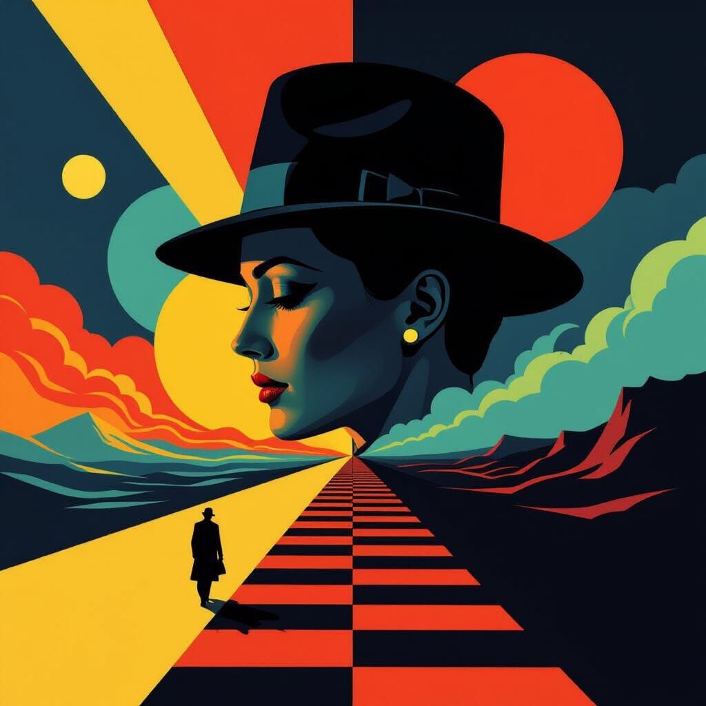 Surreal Movie Poster in Bold Graphic Design Style