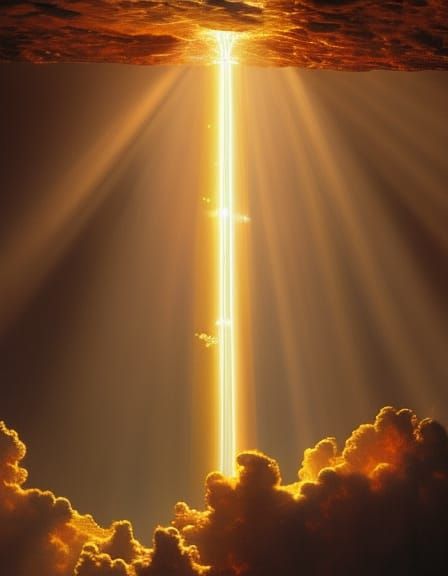 Genesis: Light Divided from Darkness in Art Nouveau Style