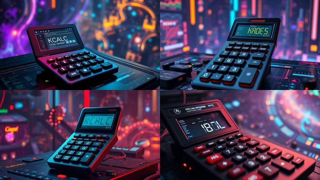 Cyberpunk Calculator in Futuristic Digital Realm