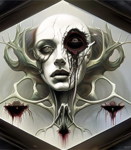 Dystopian Woman Portrait in Eldritch Surrealism