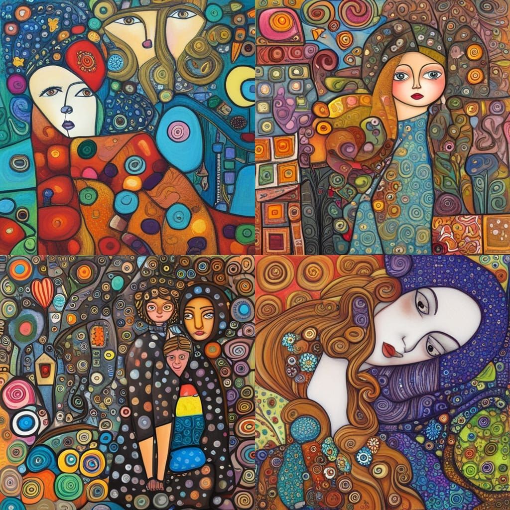 Vibrant Four Seasons Abstract Painting in Mixed Media