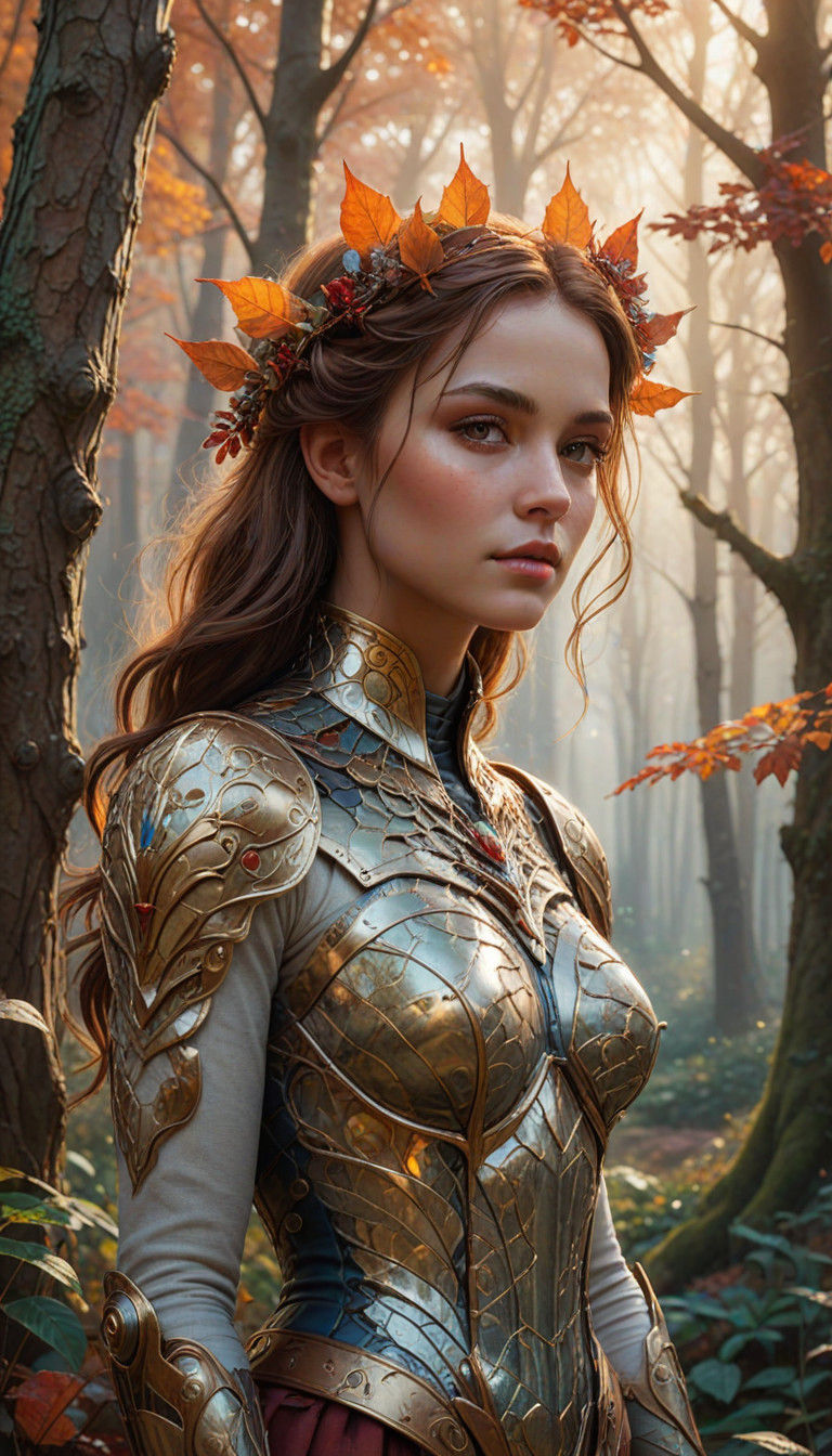 Mystical Golem Sows Nature's Bounty in a Grove of Whimsy