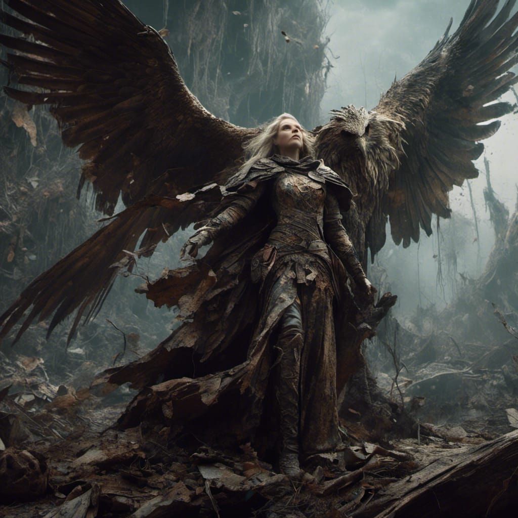 Fallen Aasimar Paladin in Digital Matte Painting