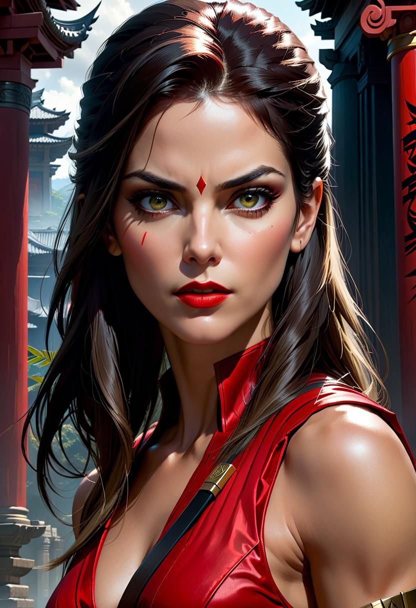 Elektra Natchios Portrait in Photorealistic Style