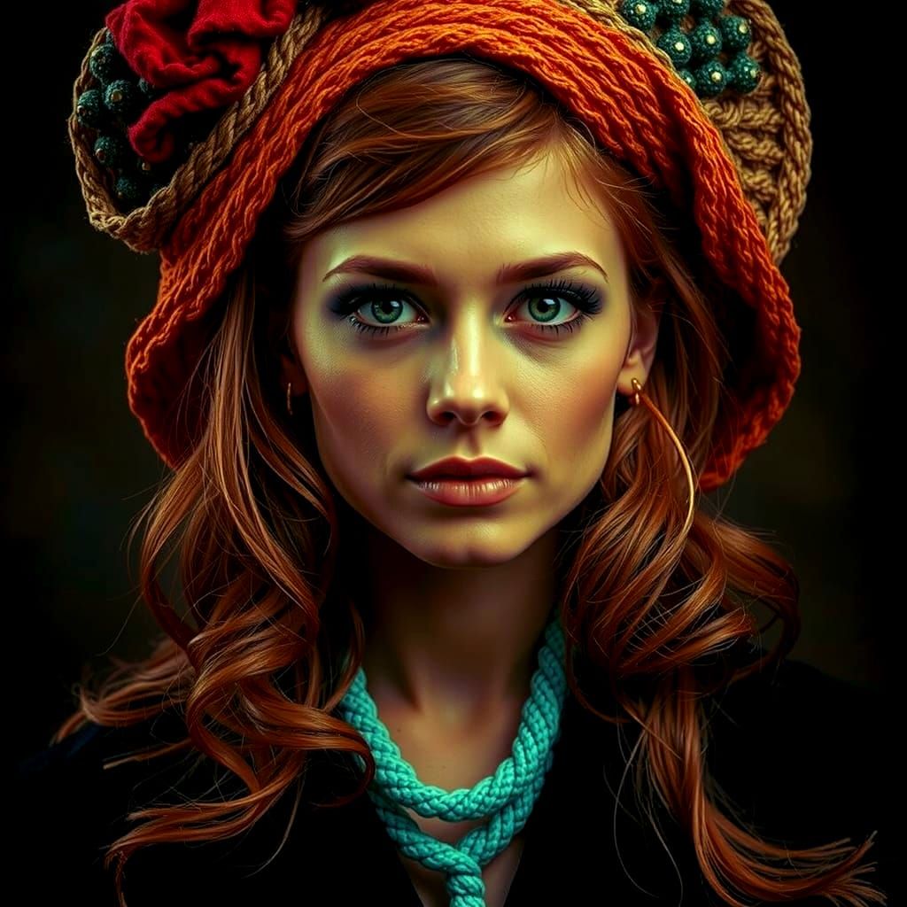 Abstract Swirling Red Forms