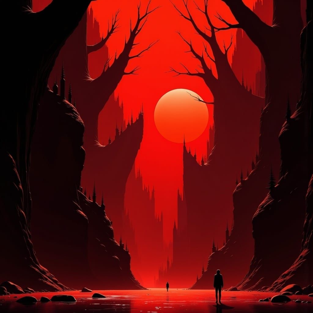 Ethereal Minimalist Illustration with High Contrast Lighting