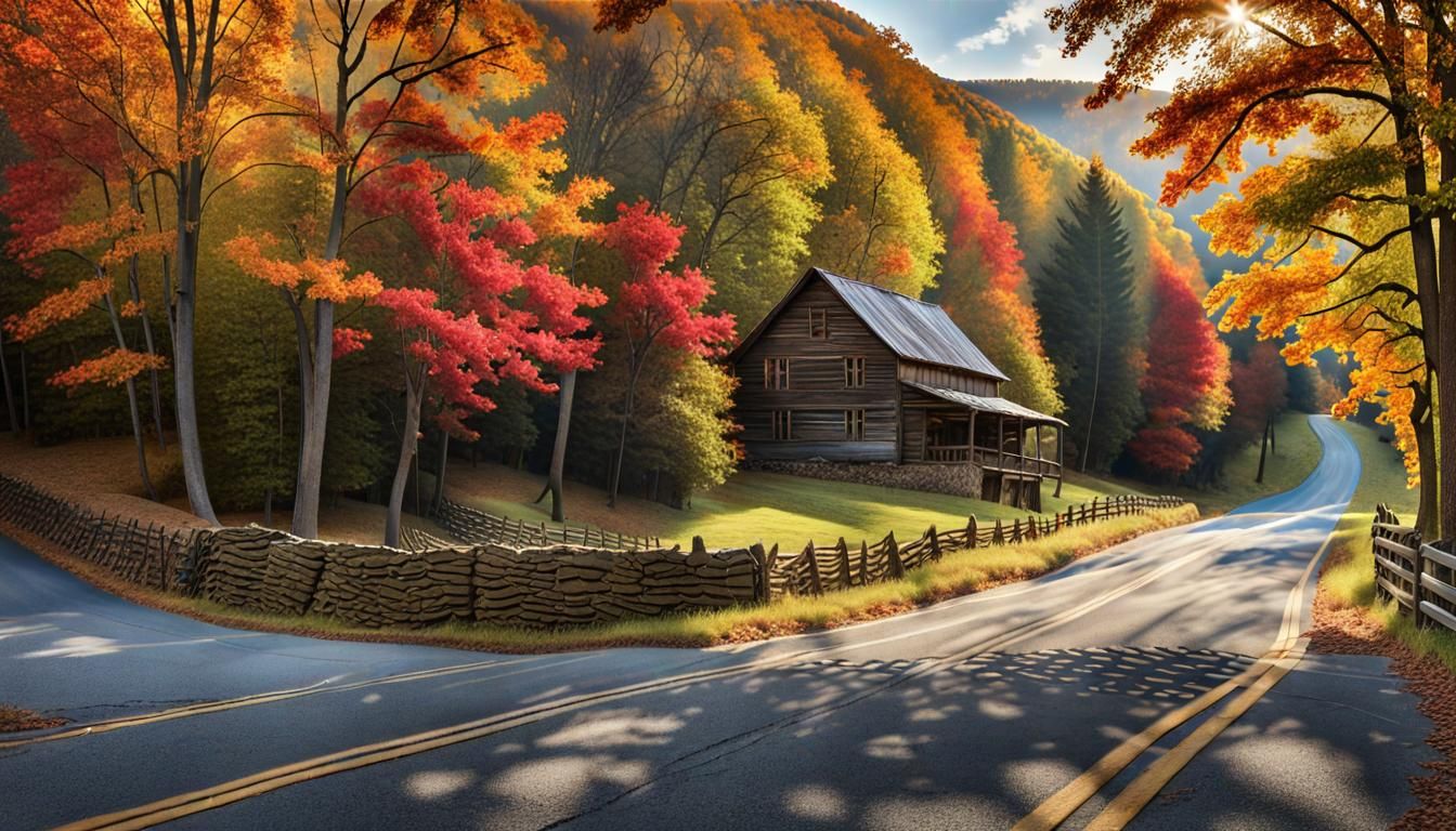 Autumn in West Virginia: Serene Country Road