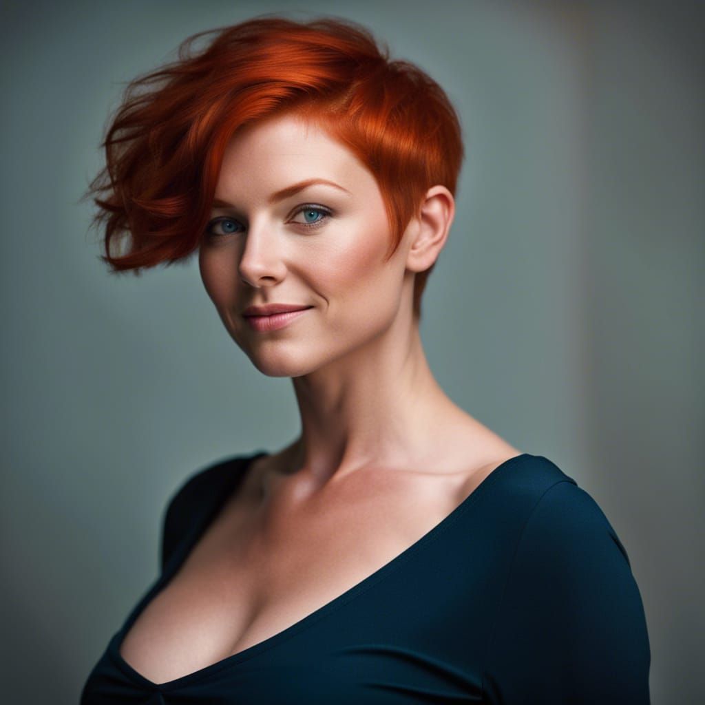 Fiery Redhead with Sparkling Eyes: A Portrait