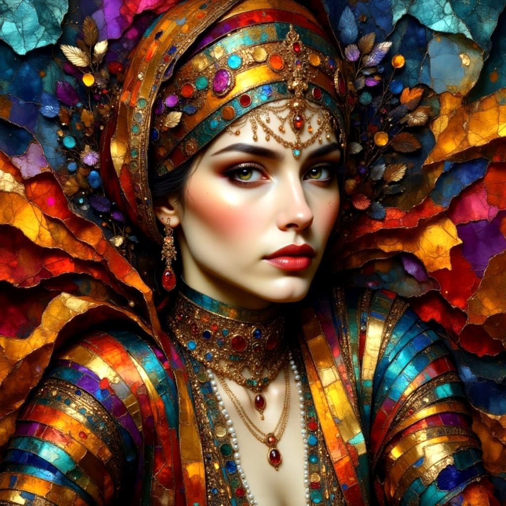 Abstract Metallics in Vibrant Neurographic Art