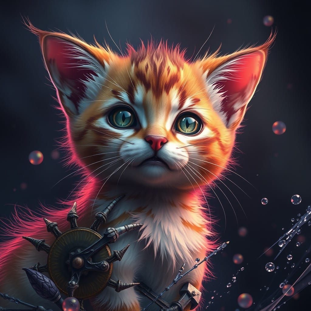 Fantastical Feline Realm in Vibrant Matte Painting