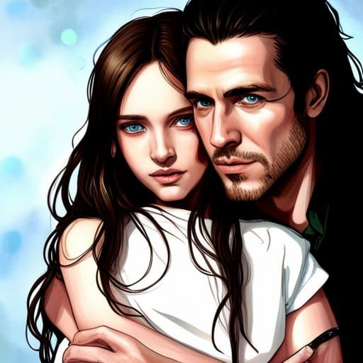 Hyperrealistic Portrait of a Couple Holding Hands