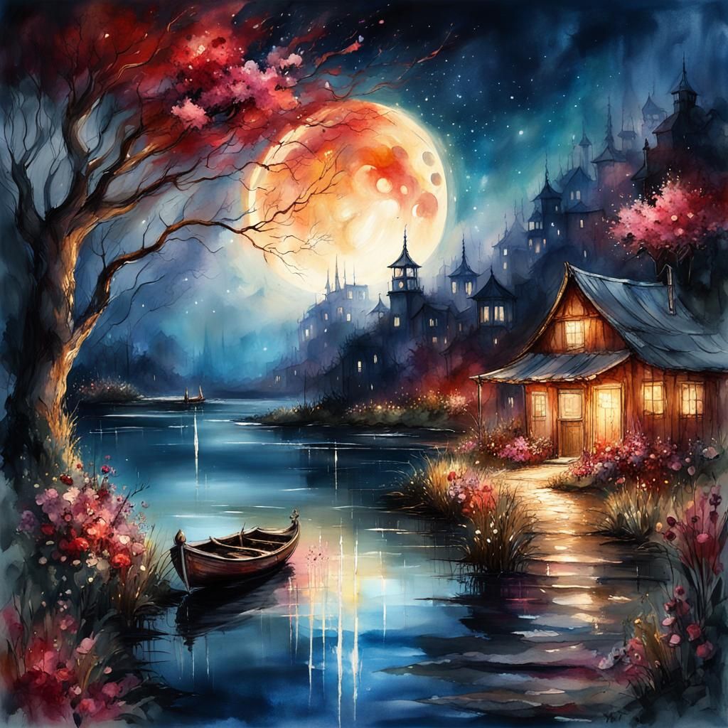 Epic Blood Moon Gateway in Ruby Hues