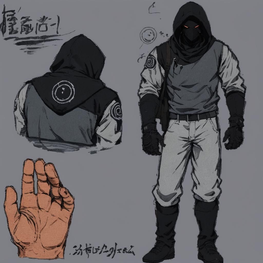 Hooded Stitched Man: Anime Cel-Shaded Manga