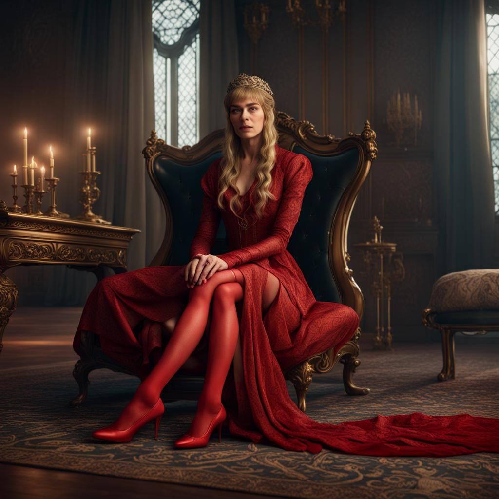 Cersei Lannister in Red Stockings: Detailed Matte Painting