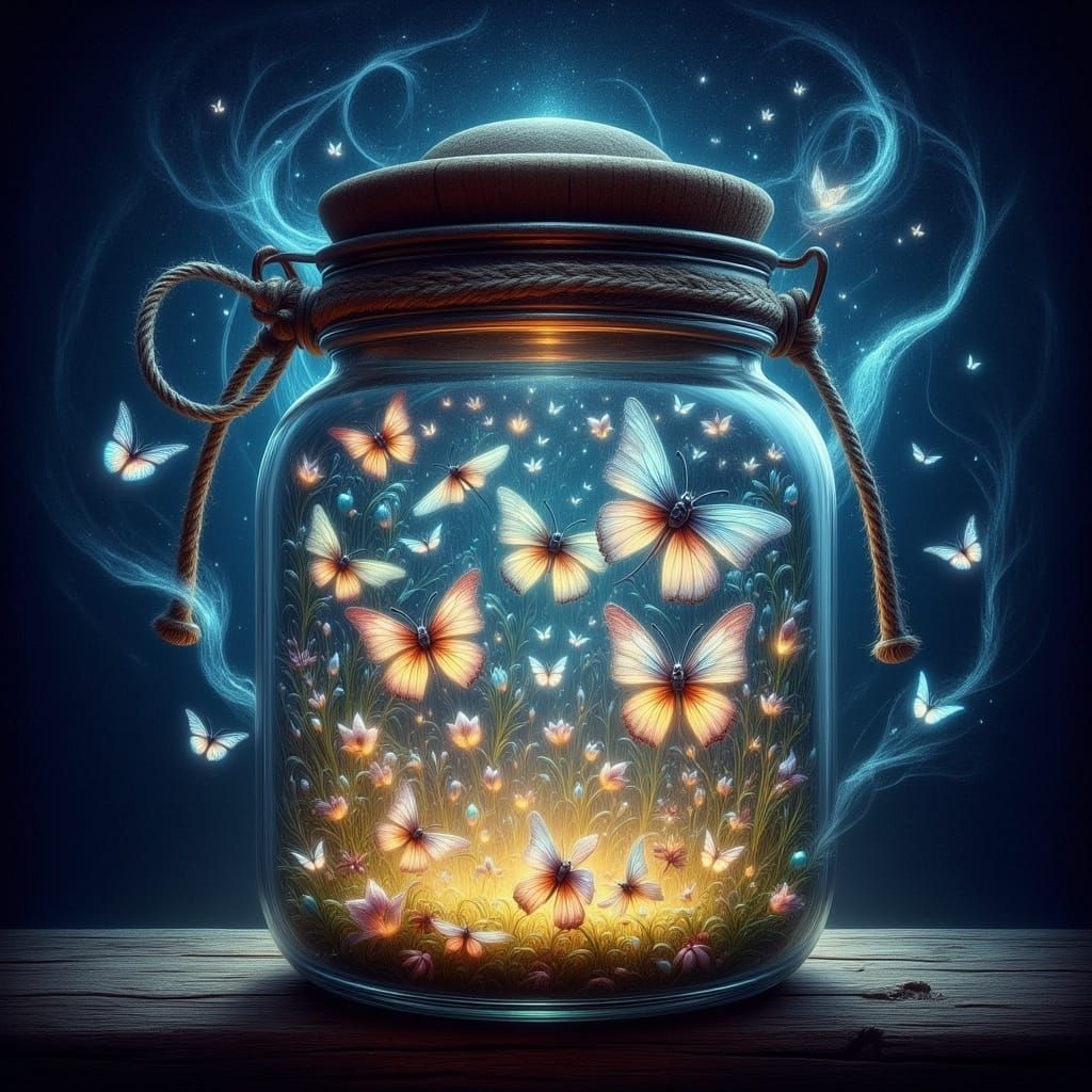 Fireflies in a Jar: A Starry Night Nocturne