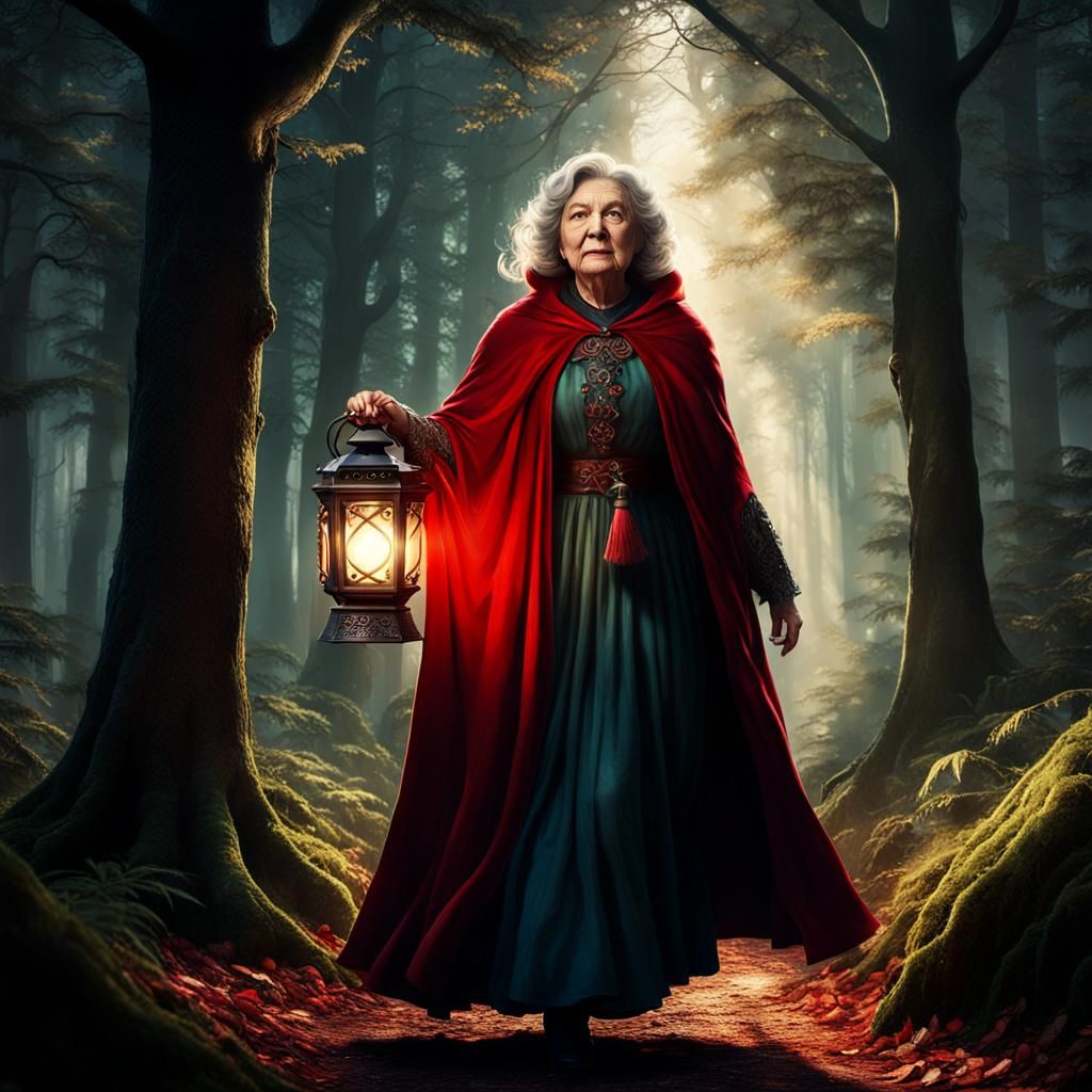 Enchanted Forest: Old Woman with Lantern
