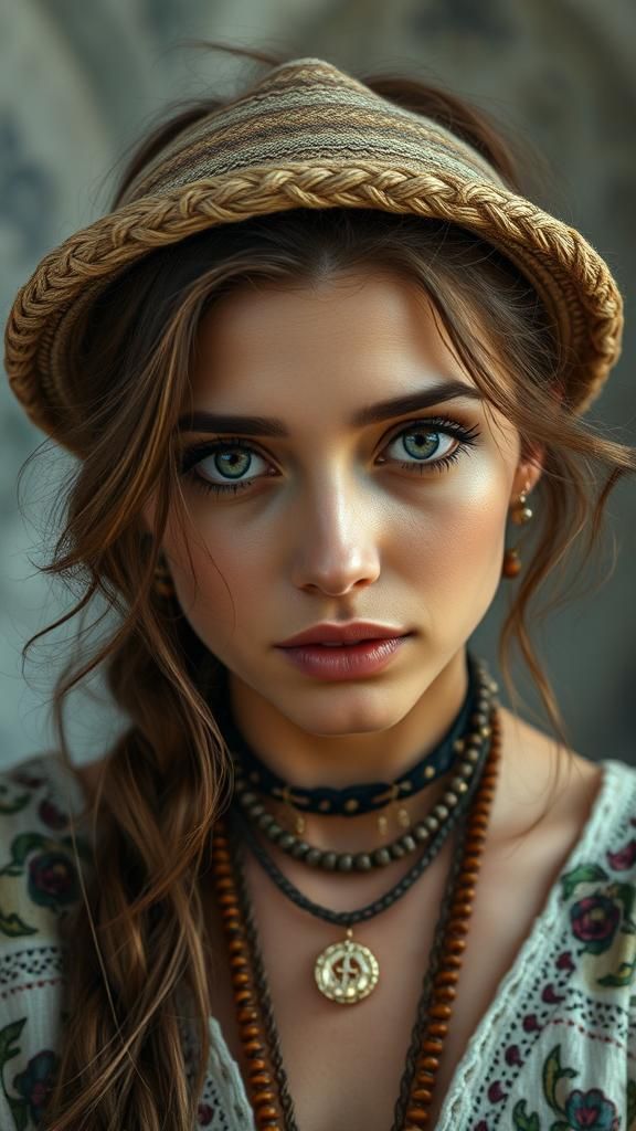 Modern Bohemian Woman: Delicate and Fragile