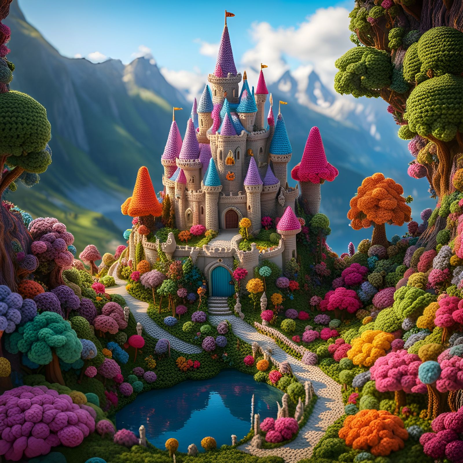 Crochet Fairy Castle: Breathtaking Panorama
