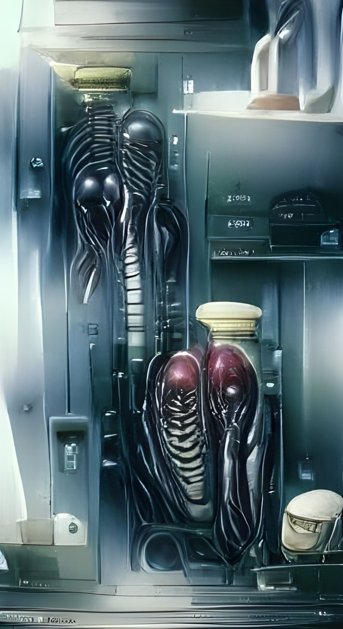 Necropod Search in Giger-Inspired Anime Lab