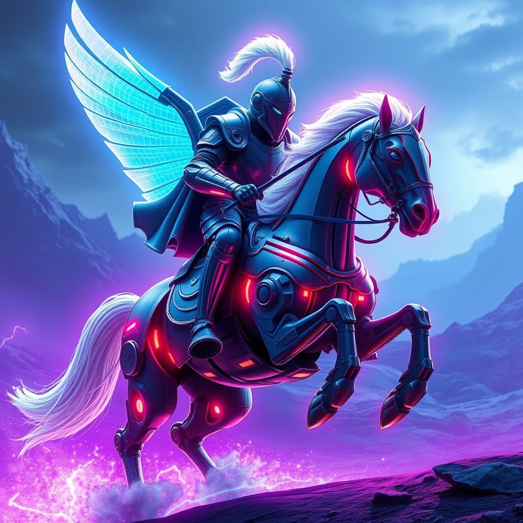 Robotic Knight Jousting on Spectral Horse