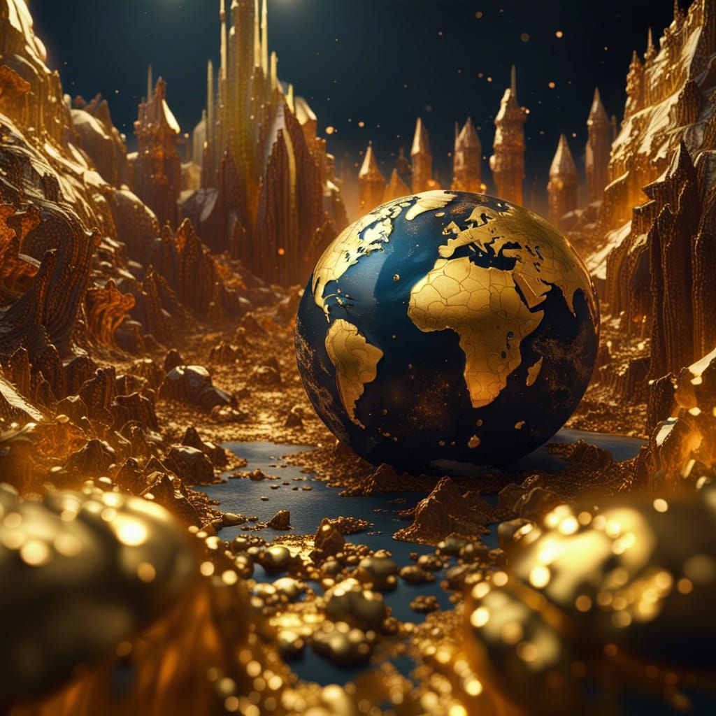 Golden Earth on Desktop: Fantasy Concept Art