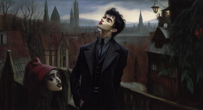 Surreal Vampire in Expressionist Style