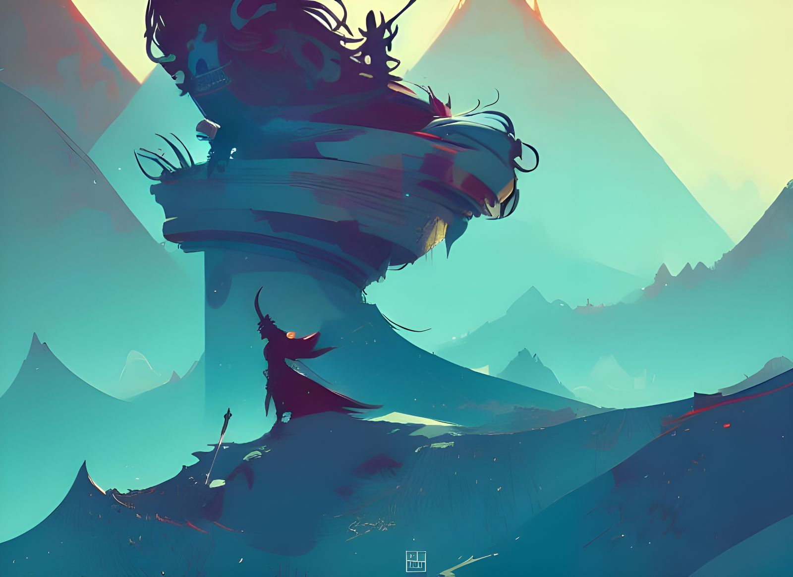 Norse Viking King in Composite Art Style