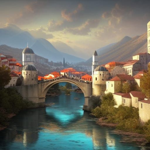 Mostar City Concept Art in Unreal Engine 5