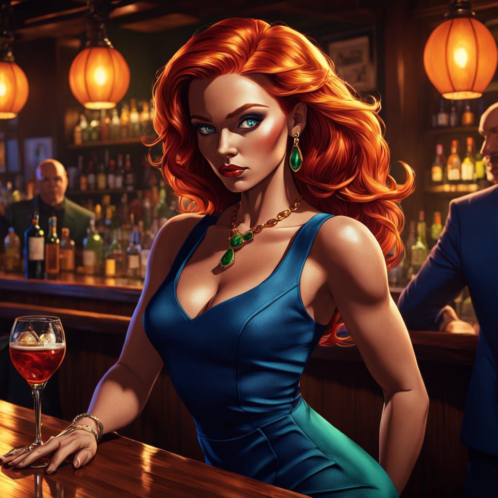 Tough Detective Locks Eyes with a Sassy Redhead in a Neon-Li...