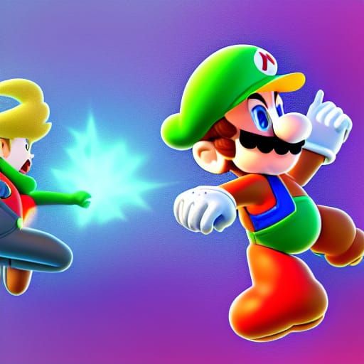 Super Mario and Samus Aran's Baby: Cosmic Illustration