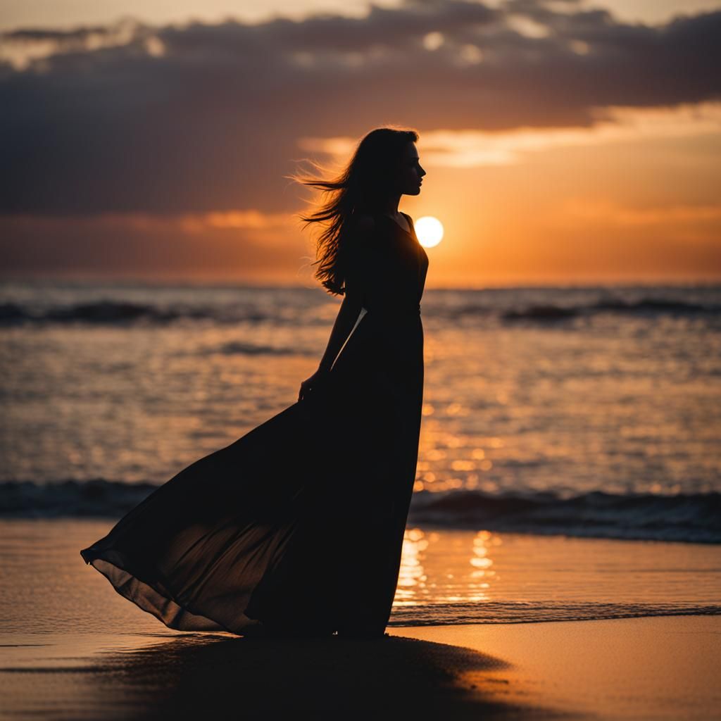 silhouette of a gorgeous woman